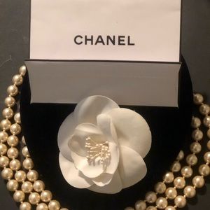 Authentic Chanel Camellia Pin Brooch
